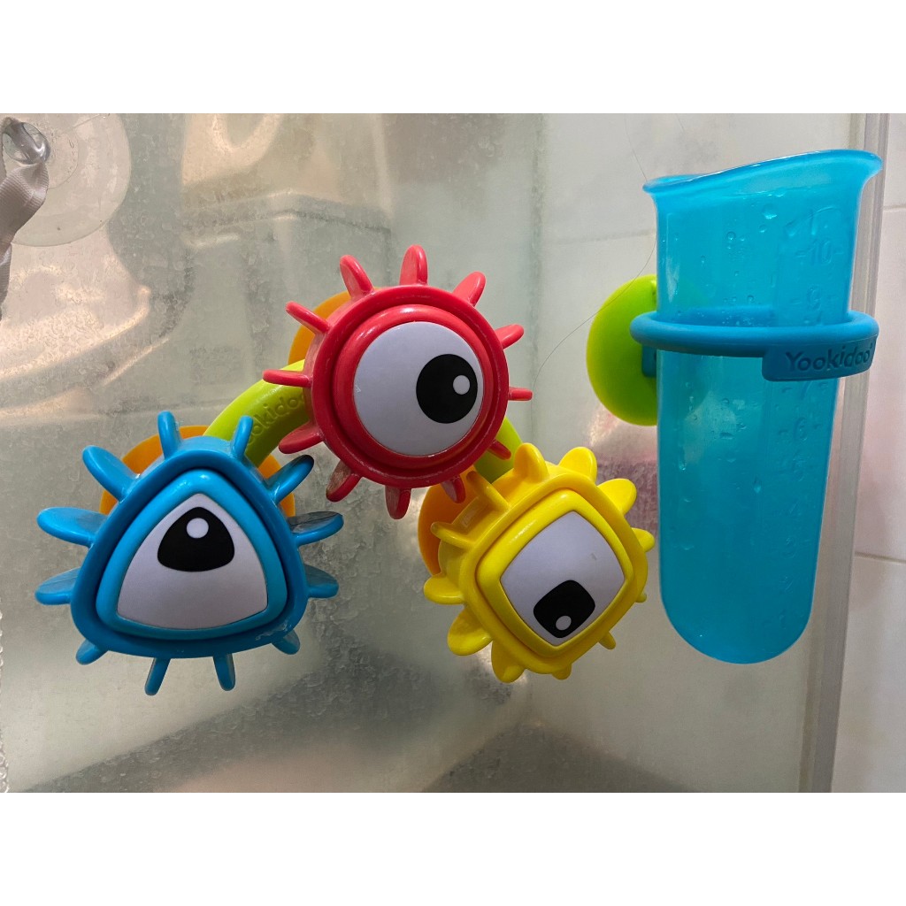 【二手洗澡玩具】以色列 Yookidoo 轉轉齒輪試管組/洗澡玩具 (有盒子)
