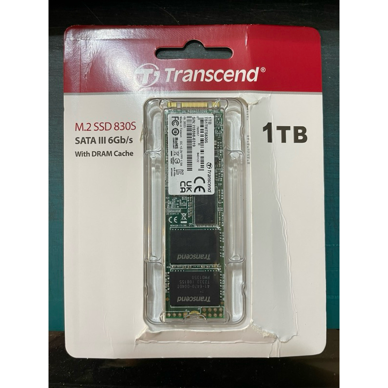 Transcend創見1TB MTS830S M.2 2280 SATA Ⅲ SSD固態硬碟 (TS1TMTS830S)