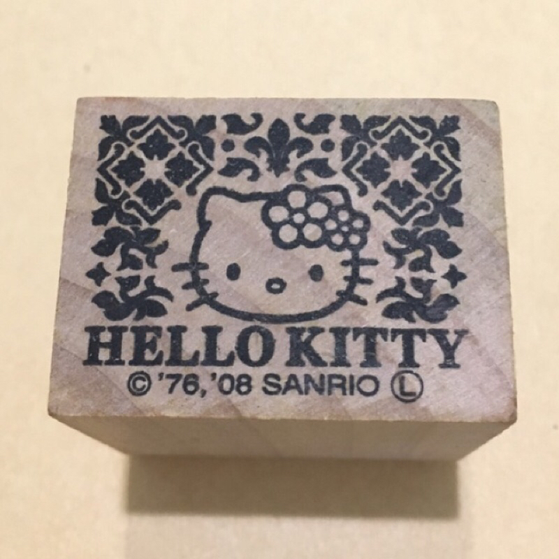 【豆豆Toy】日本木頭印章.Hello Kitty.凱蒂貓印章.方形印章*1.全新現貨
