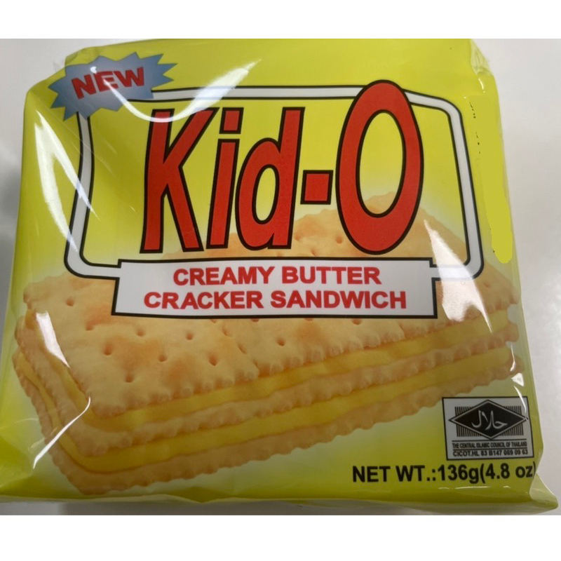 Kid-O 三明治餅乾-奶油口味(136g)【奶素】（17g*8入）【清真食物】