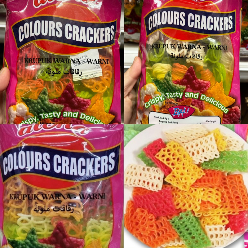 印尼🇮🇩aloha colours Krupuk  warna crackers 生的 樹薯脆片（需炸過）