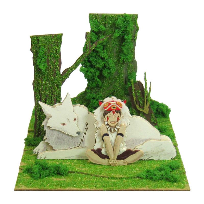 日本 Sankei 正版 台灣 現貨 MP07-45 吉卜力 魔法公主 模型 紙雕 宮崎駿 手作  微型藝術 犬 山神