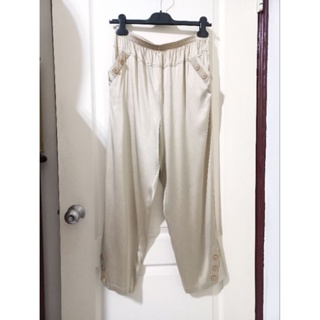 （桑蠶絲100%）絲綢長褲 Silk 居家服 睡褲 (XL～3XL)
