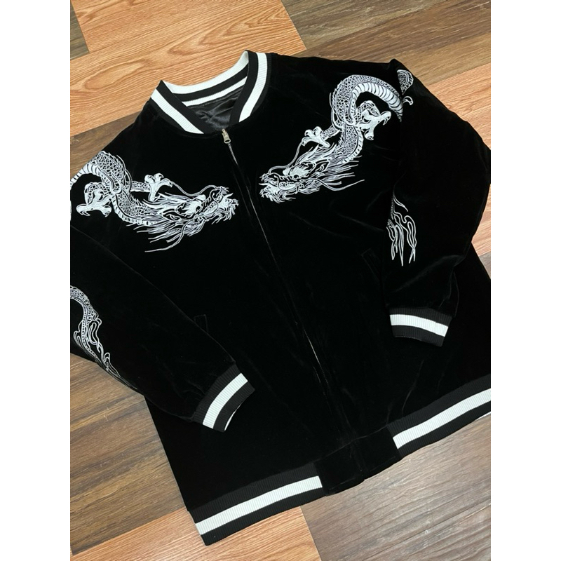 [全新] 日本橫須賀刺繡 棒球外套 夾克 鯉魚/雙龍 緞面/絨面 雙面設計 全新未下水 挑戰最低價