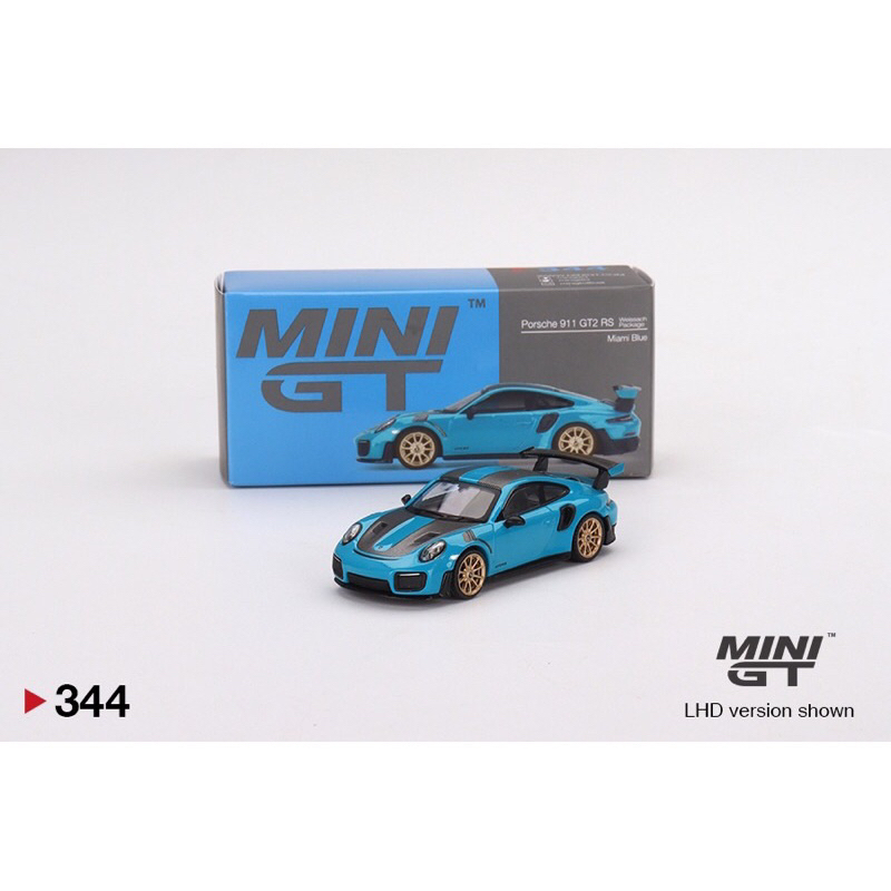 現貨MINI GT 344 保時捷 Porsche 911 GT2 RS MINIGT 1/64 MIAMI BLUE