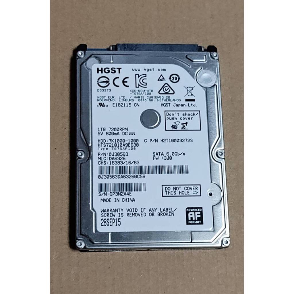 HGST 昱科硬碟/筆電硬碟/硬碟/2.5吋/1TB/大容量/SATA/內接式硬碟