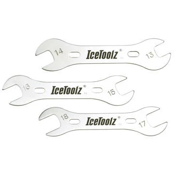 IceToolz 花鼓螺母螺絲薄型開口扳手/板手 工具組(13mm~18mm) 37X3