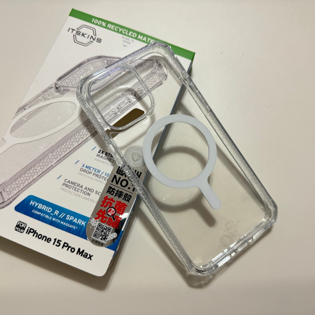 【 王阿姨二手店】ITSKINS iPhone 15 Pro Max HYBRID R SPARK-防摔保護殼(燦晶)