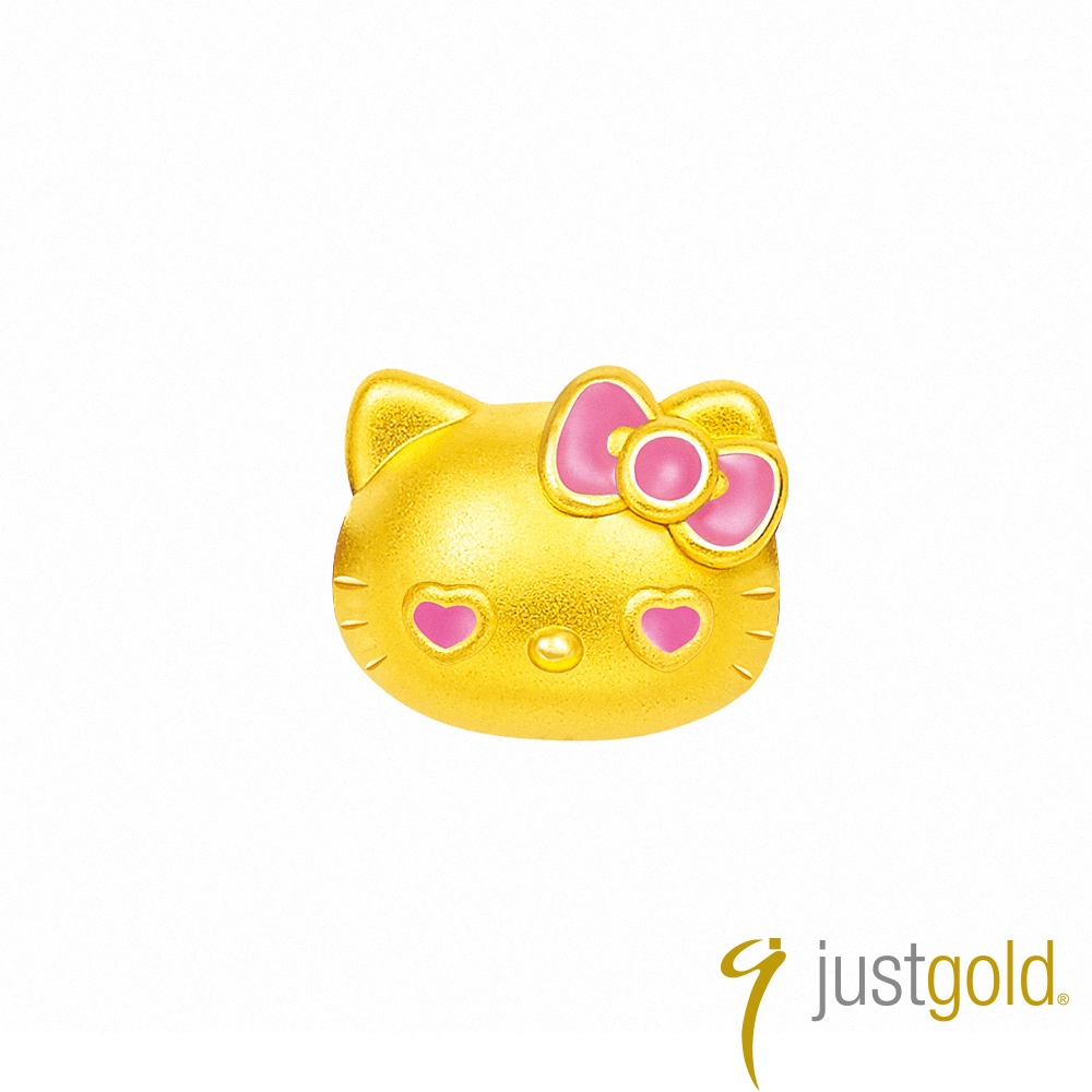 【Just Gold 鎮金店】Hello Kitty 50週年 黃金串珠(愛心眼)