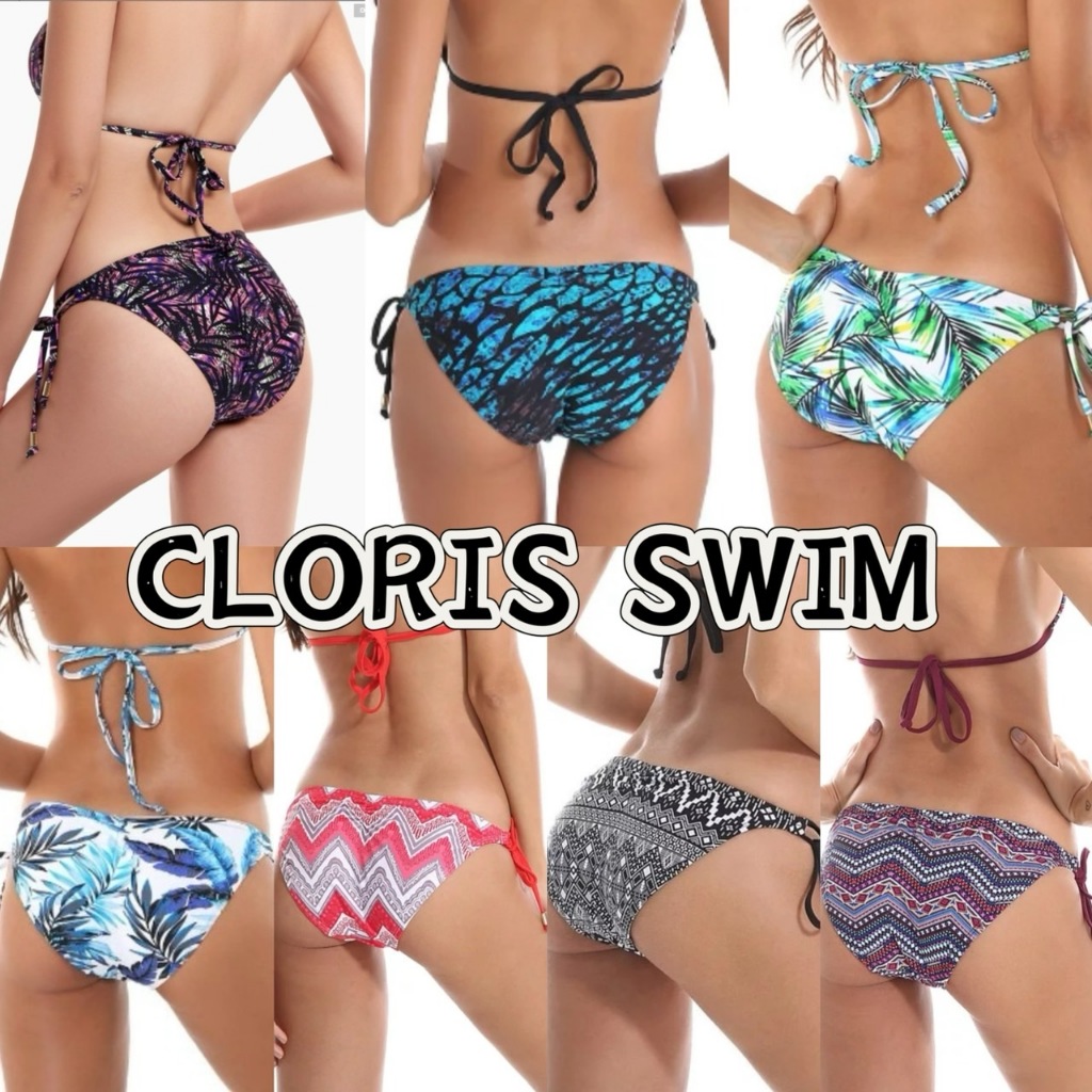 【Cloris Swim】 花色雙綁帶比基尼提臀褲 《褲子》