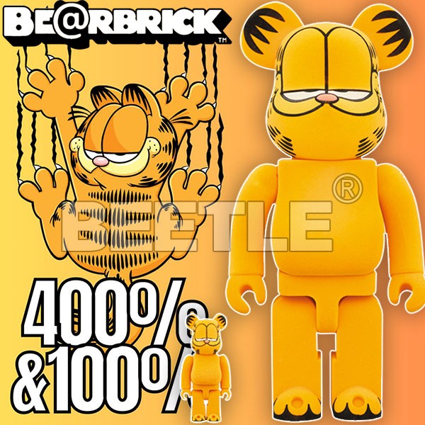 BEETLE BE@RBRICK 加菲貓 植絨 毛版 GARFIELD FLOCKY 庫柏力克熊 100％ 400％