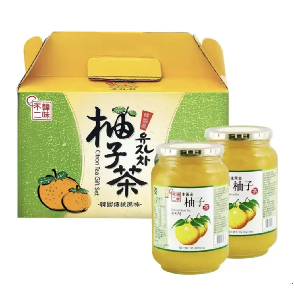 好市多代購-韓味不二 柚子茶飲組 1公斤 X 2入