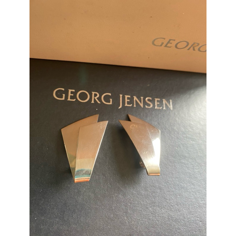 Georg Jensen喬治傑生GJ#201 丹麥製 絕版 設計師款夾式耳環