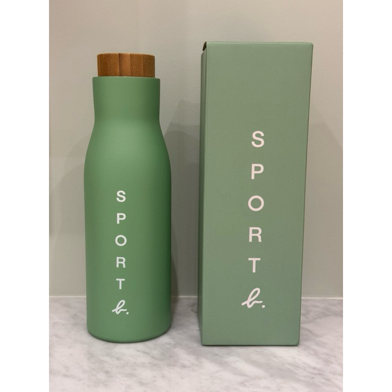 sport b保溫瓶-綠-木紋蓋