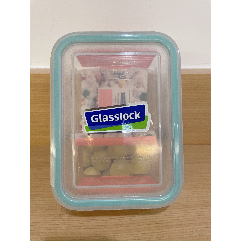 Glasslock強化玻璃分格保鮮盒1000ml可微波便當盒 分隔保鮮盒