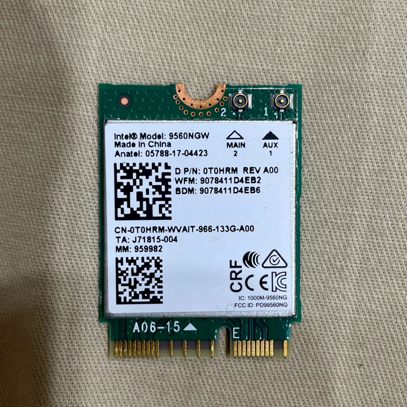 【二手優選】Intel Wireless 9560NGW WiFi 802.11ac 雙頻 無線網卡