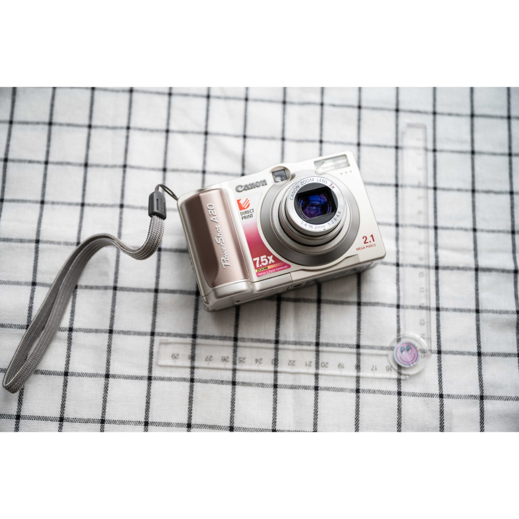 [📷DADDAO📷] 佳能 Canon A20 Y2K 稀有復古CCD相機 2002年 底片感 鐵灰粉紅 發色經典