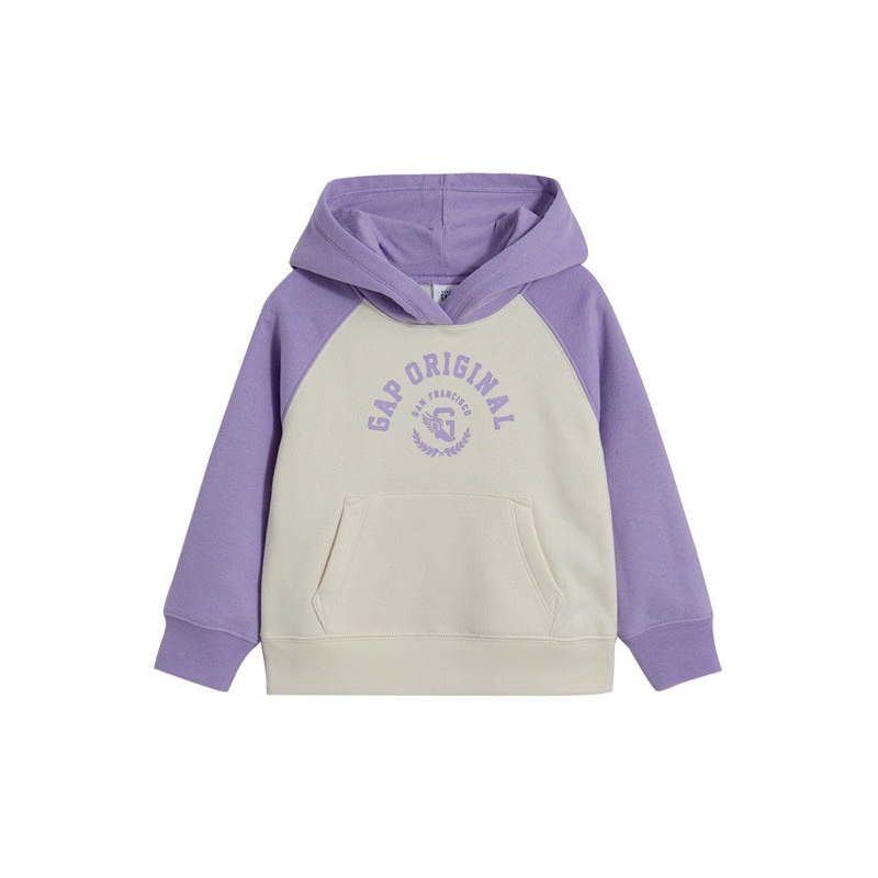 二手 正版 Gap 女幼童裝 Logo印花帽T 碳素軟磨系列-紫色(788531) 3y