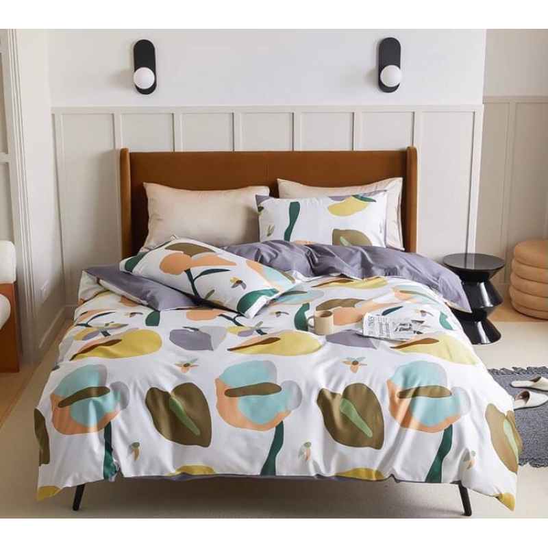 Little Bed小床-撞色 埃及棉床組四件組 全棉埃及長絨棉貢緞 日式寢具 床包