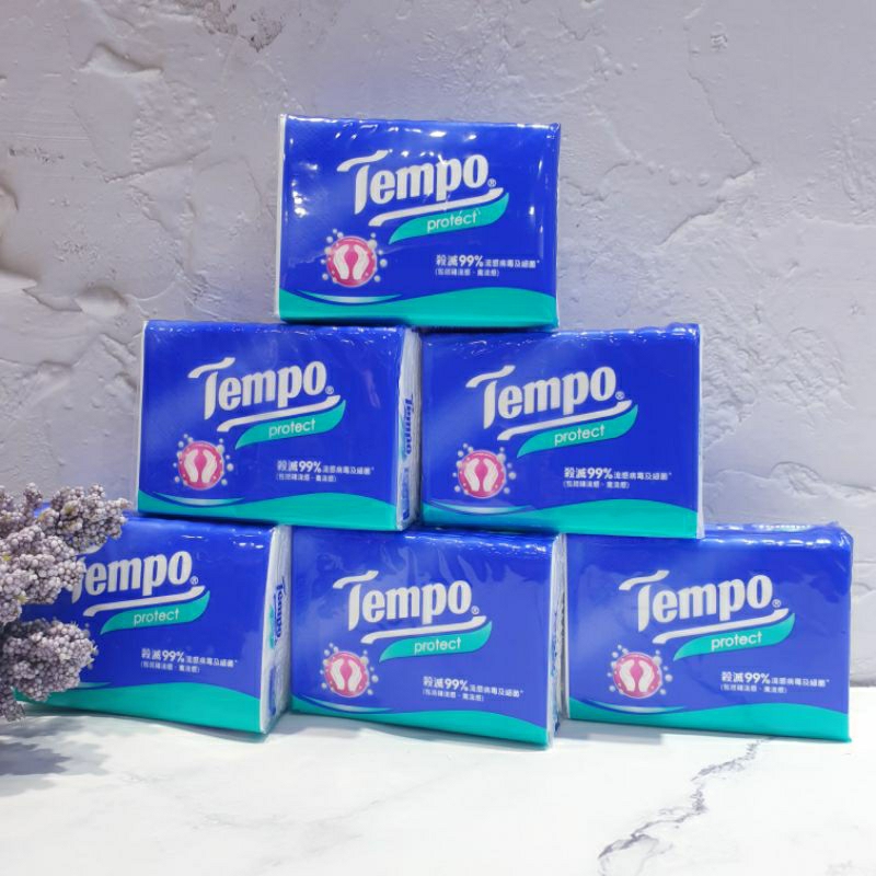 Tempo 4層隨身手帕紙-抗菌倍護~7張/包