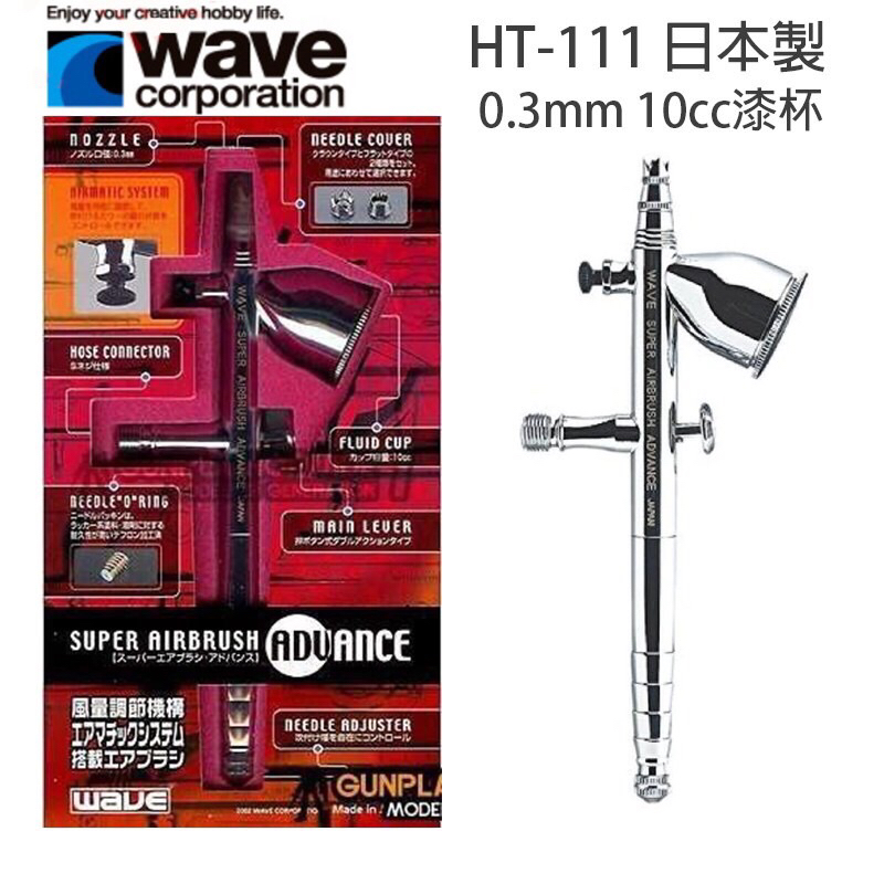 ［魔洞殿堂］全新 現貨 日本製 WAVE 0.3mm HT-111 雙動 專業 高級模型噴筆