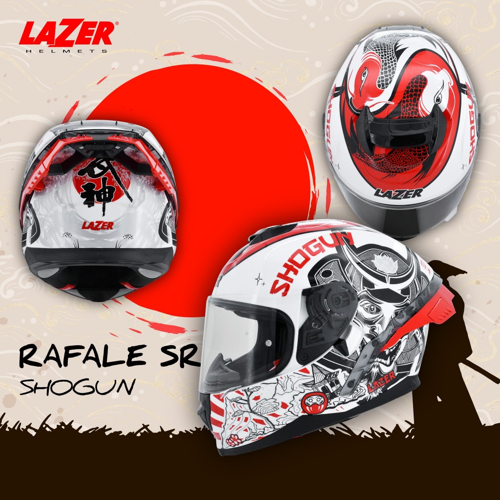 【送MOTO A2S藍芽耳機】 LAZER Rafale SHOGUN 武士  全罩式 安全帽 預留耳機槽 內墨鏡