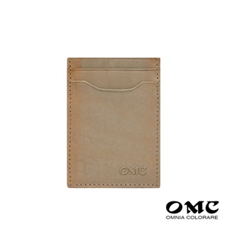 【OMC】微NG福利品-新品-變色-原廠價1100-歐洲植鞣革直式卡片夾悠遊卡夾-卡其