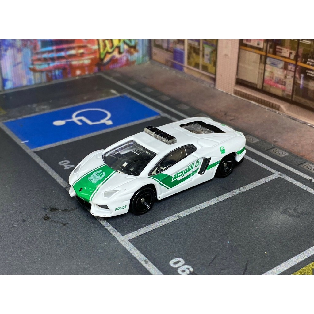 TOMICA-A14-無盒戰損-藍寶堅尼AVENTADOR杜拜警車