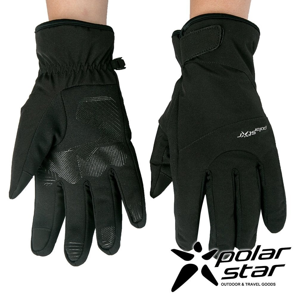 【PolarStar】防潑水抗風觸控保暖手套『黑』P23618