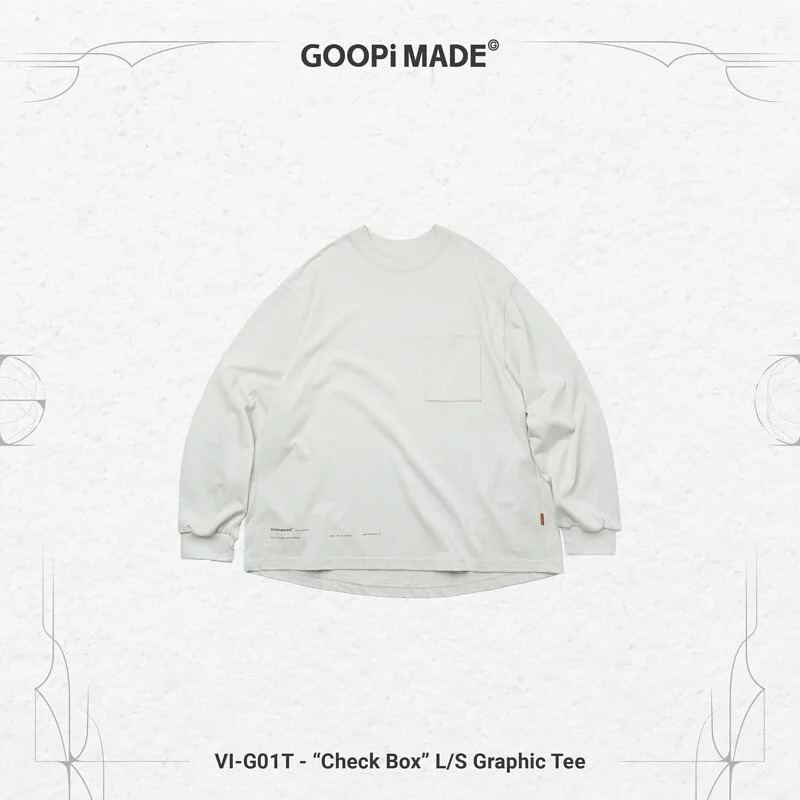[GOOPiMADE] VI-G01T - “Check Box” L/S Graphic Tee