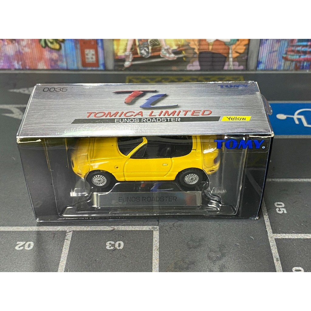 TOMICA-全新未拆-B21-TL橡膠胎-No.0035-黃色-EUNOS ROADSTER