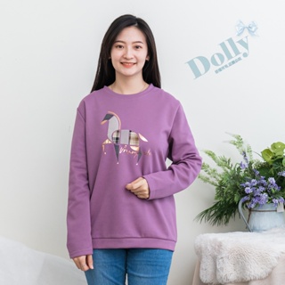 台灣現貨 大尺碼顆粒棉拼布馬圖T(紫色)025-Dolly多莉大碼專賣店