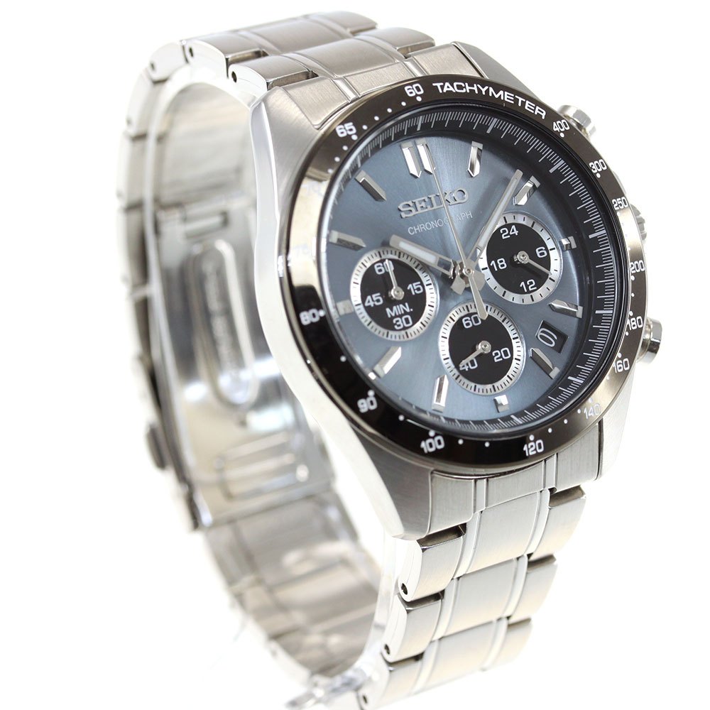 【金台鐘錶】SEIKO 精工 SBTR027 (附原廠盒) 防水100米 不鏽鋼錶帶 三眼計時男錶 冰藍面 40mm