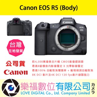 樂福數位 Canon EOS R5 Body 公司貨 單機身 預購 鏡組 鏡頭 新春優惠 全片幅 龍年 喜送佳禮 送