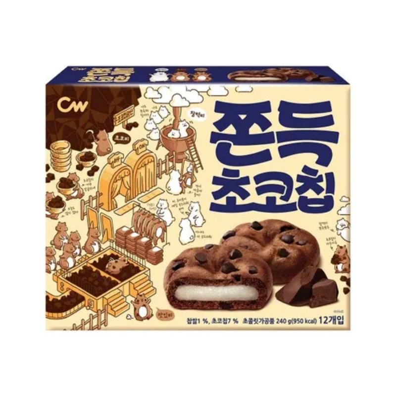 🇰🇷韓國🇰🇷CW 巧克力麻糬軟餅乾 韓國人氣下午茶 Q軟口感 巧克力豆軟餅乾