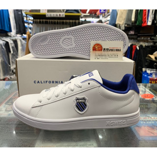 免運 黃蜂體育 K-SWISS 男鞋 皮質 休閒鞋 COURT SHIELD 盾牌 白/寶藍 06599984