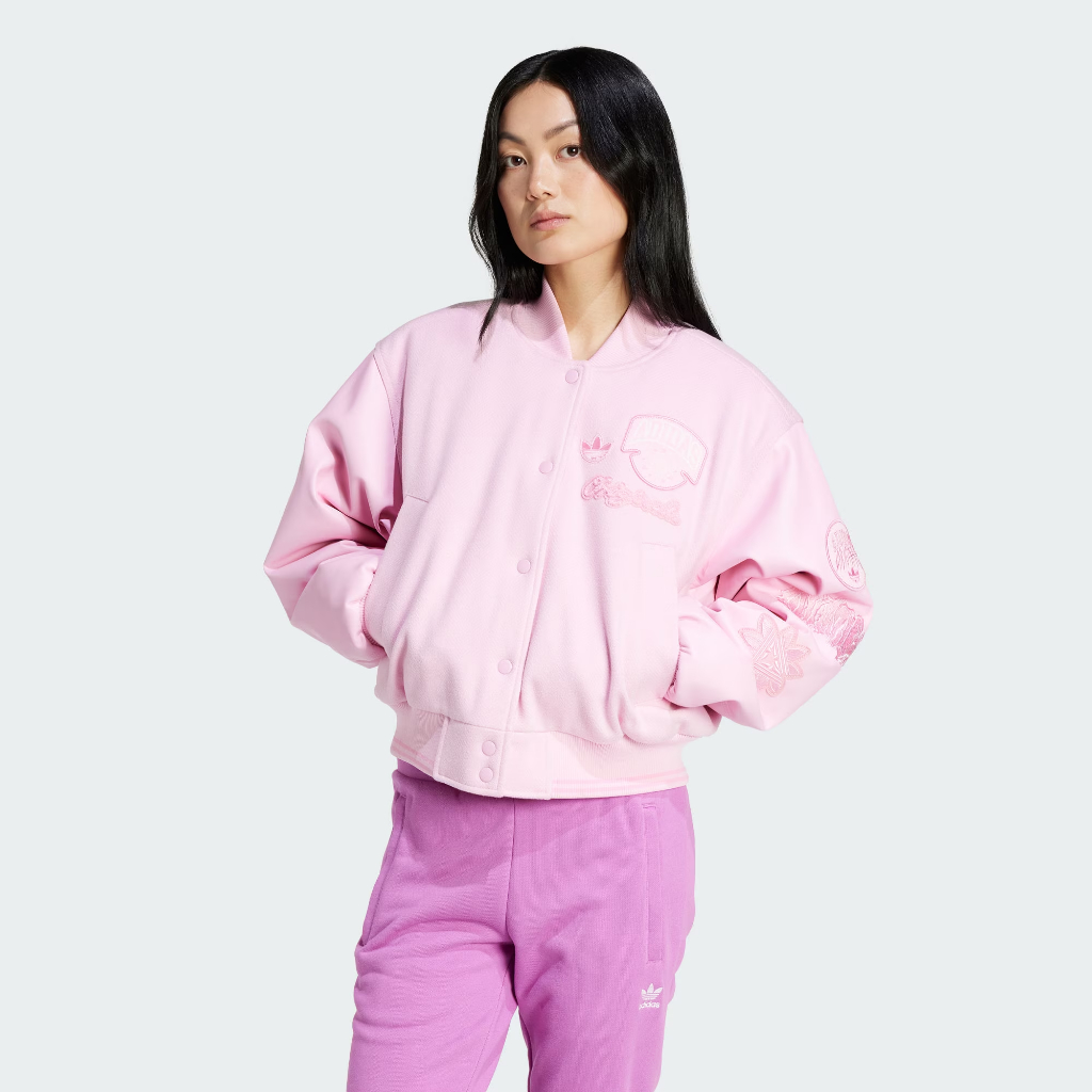 【RTG】ADIDAS OG OVERSIZED VRCT 外套 粉紅 貼布感 寬版 玫瑰 刺繡 女款 IX6967