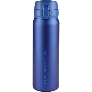 水瓶瓶馬克杯瓶一鍵式 500 毫升保冷超薄型霧面藍色 My Cafe 馬克杯 HB-4784