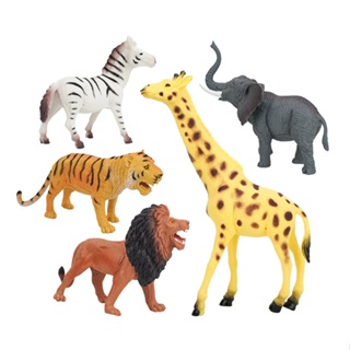 (現貨開發票)5入野生動物模型(中型)(硬偏軟材質)(安全塑料)(YS8006) 長頸鹿 獅子 大象【888便利購】