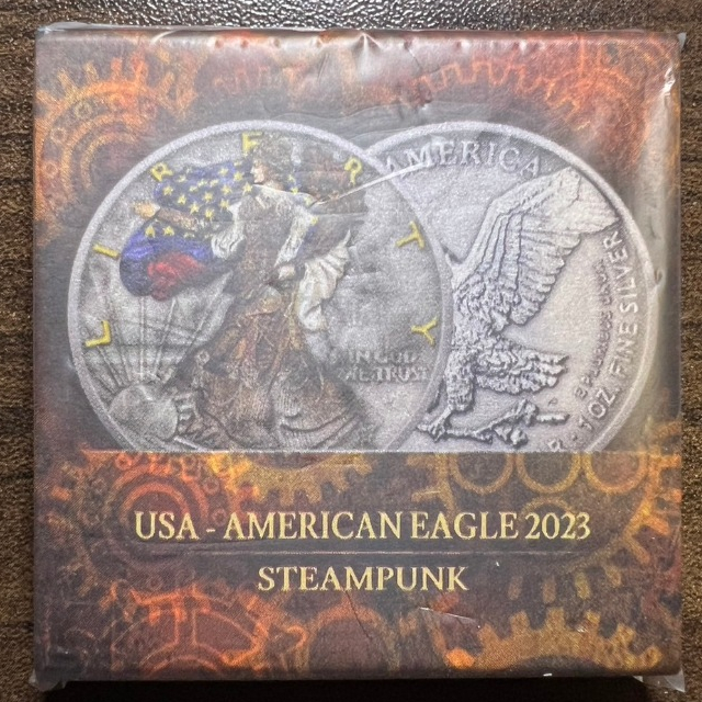 蒸氣朋克美國鷹揚一盎司銀幣 2023 1oz  American Eagle SteamPunk