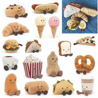 【E.JC歐洲代購】多款 英國 Jellycat 食物 漢堡 三明治 麵包 冰淇淋 爆米花 起司 可頌 熱狗 披薩 吐司