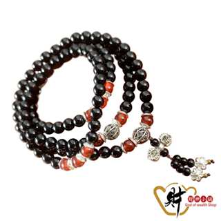 財神小舖 108珠黑玉髓藏銀手鍊《含開光》ES6106