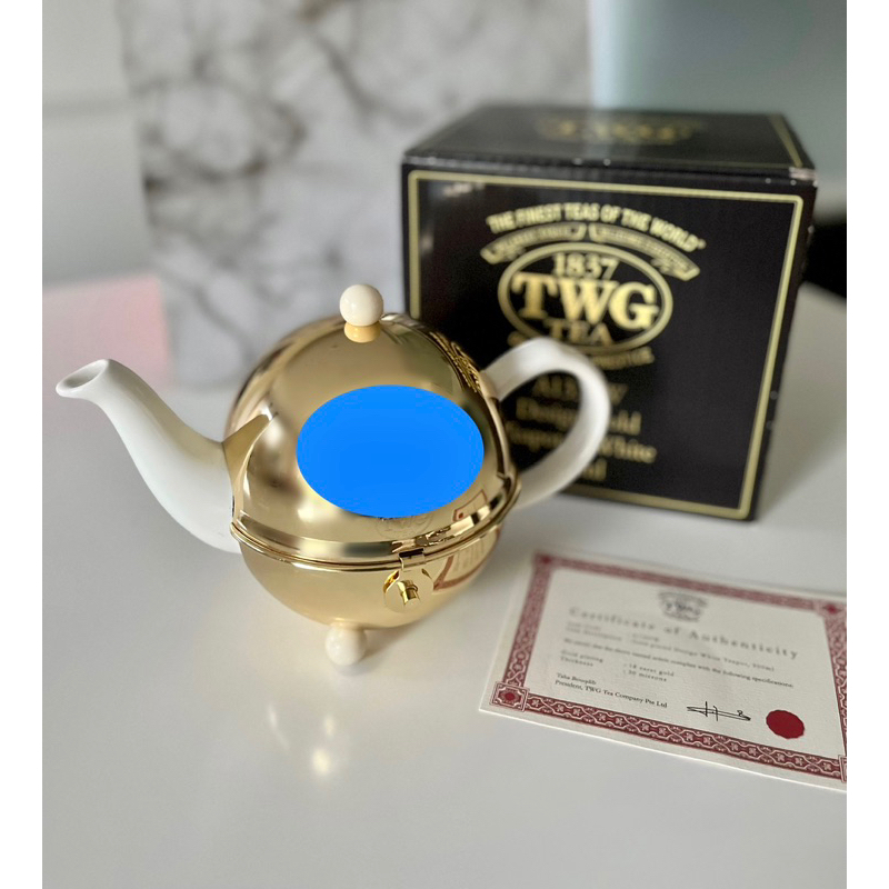 [全新} TWG Tea 現代藝術系列茶壺 白金色 180ml