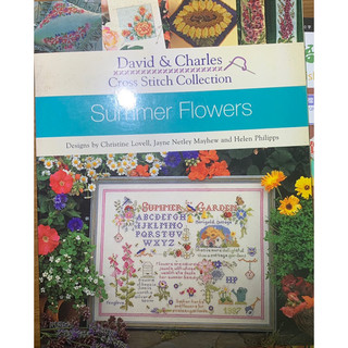 Summer flowers/英文刺繡書/花卉十字繡圖稿/pattern/典藏/收藏
