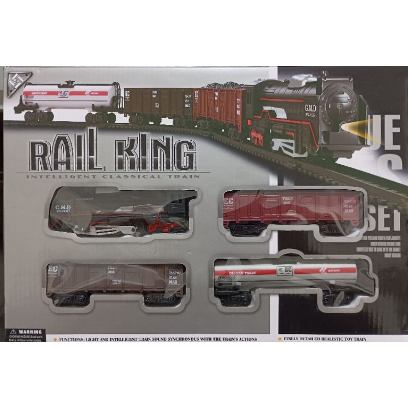 復古火車 運煤車組 仿真電動古典蒸汽火車玩具套裝組 益智拼裝軌道小火車組