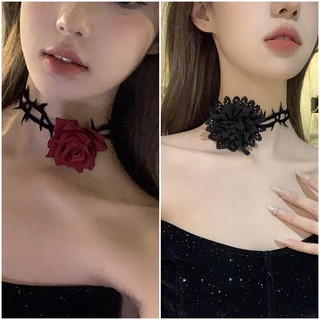 台灣現貨 貓熊繽雰 暗夜紅玫瑰魔女荊棘choker脖頸鏈項圈 哥德暗黑系GOTHIC手綁項鍊LOLITA萬聖節吸血鬼頸飾