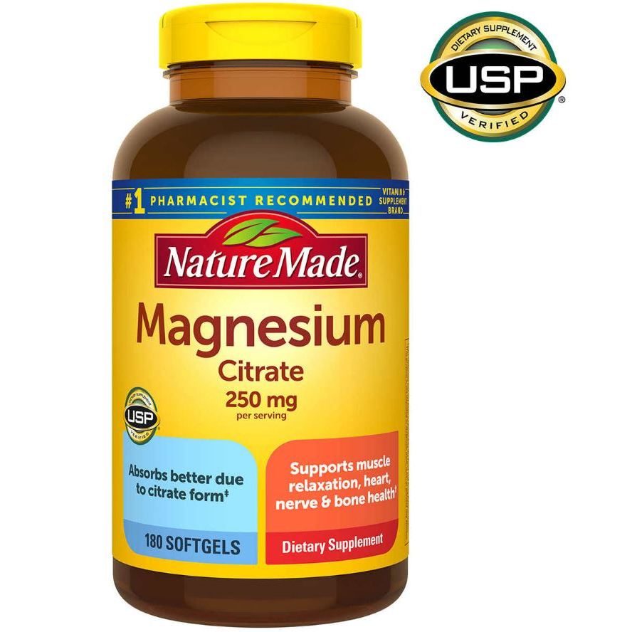 美國(2026/02)Nature Made萊萃鎂 Magnesium Citrate檸檬酸鎂 250 mg.180顆