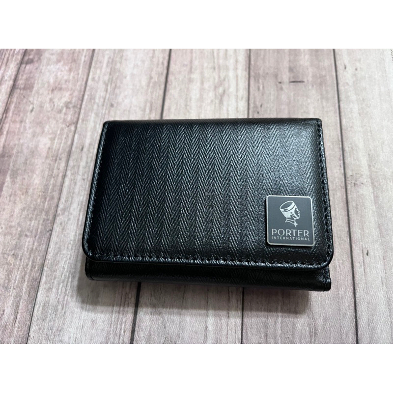 Porter International 三折短夾 皮夾 黑色 零錢包 錢包 皮包