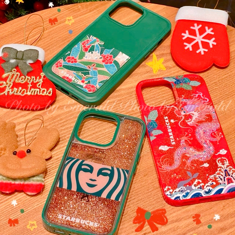 預購 上海星巴克📱2024 會員限定 龍年 聖誕 流沙 手機殼 iphone 蘋果 華為 小米 手機套 女神