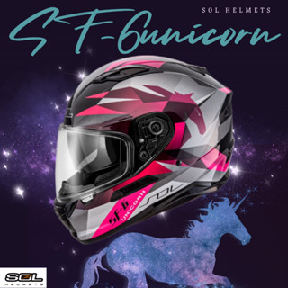 🍀Lucky幸運安全帽🍀SOL-SF-6 sf6 獨角獸 黑粉彩繪 內墨鏡 浮動式鏡座 EPS完全防護 全罩MIT臺灣